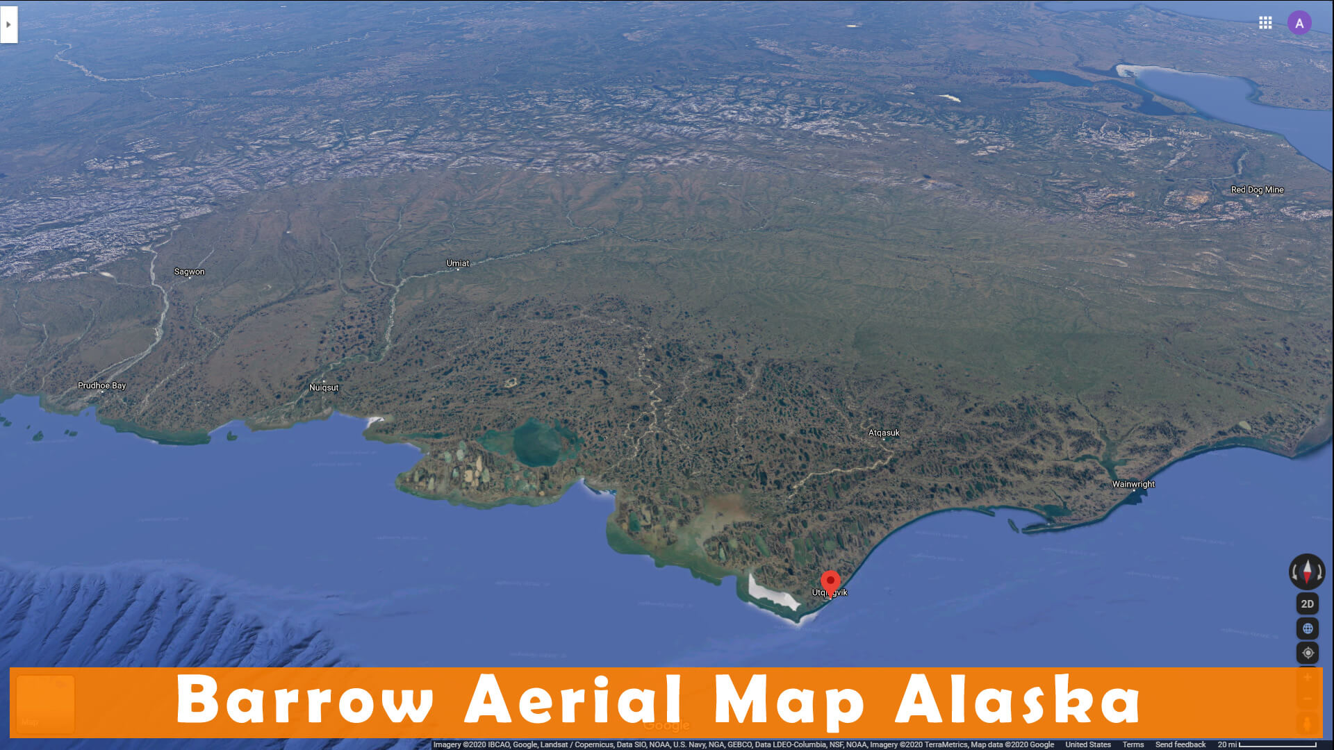 Barrow Aerien Carte Alaska